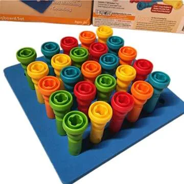 VIPAMZ Peg Board Set Montessori Toy for Kids 3+