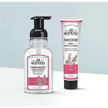 J.R. Watkins Foaming Hand Soap Pump with Dispenser, Moisturizing All Natural Foam, Alcohol-Free, Cruelty-Free, USA Made, Use as Kitchen or Bathroom Soap, Cherry Blossom, 9 fl oz, 3 Pack