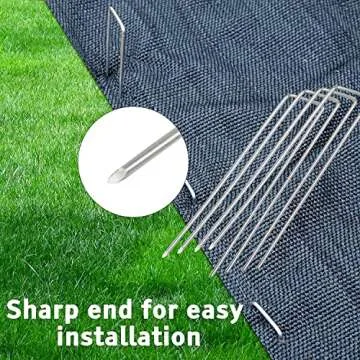 100 Pcs 6 inch Garden Landscape Staples Galvanized Pins Lawn Stakes for Weed Barrier Ground Cover,U-Type Heavy Duty (100 Pcs x 6")