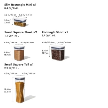 OXO Good Grips 5-Piece Airtight POP Container Set