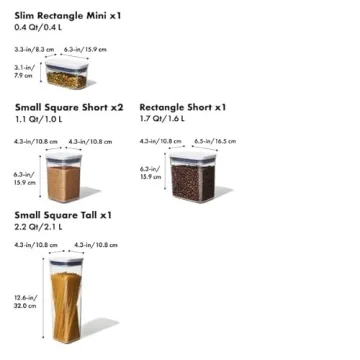 OXO Good Grips 5-Piece Airtight POP Container Set