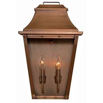 Acclaim Lighting 8424CP | Vintage Solid Copper Two Light Dimmable Wall Mounted Outdoor Wet Rated Lan...