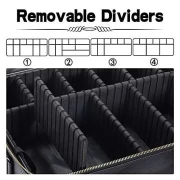 Oewoer Travel Makeup Train Case, PU Leather Professional Makeup Case with Adjustable Strap Portable ...