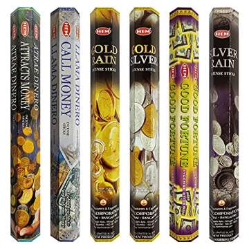 Hem Incense Sticks Variety Pack #29 and Holder - 6 Good Luck Scents