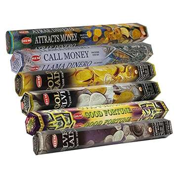 Hem Incense Variety Pack with Holder for Good Luck