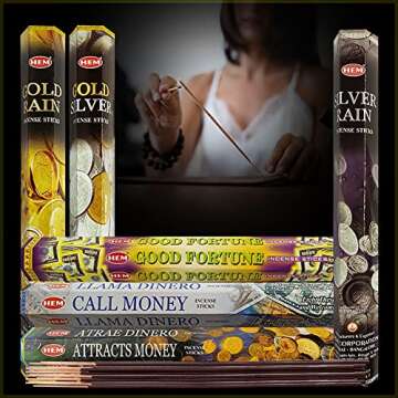 Hem Incense Variety Pack with Holder for Good Luck