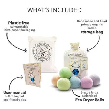 Friendsheep Wool Dryer Balls - XL Organic Lavender 6 Pack