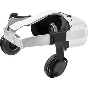 Globular Cluster Stereo VR Headphones Compatible with Meta Quest 2, On Ear Bass, 3D 360 Degree Sound, Black