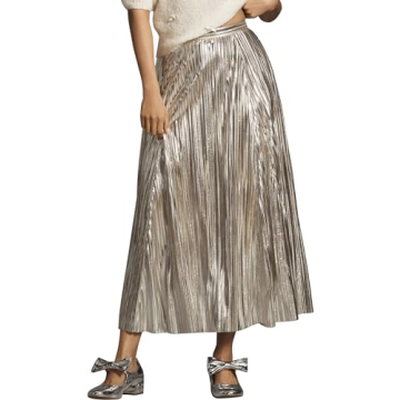 Ymejia Womens Glitter Pleated Maxi Skirt - High Elastic Waisted Sequin Flowy A Line Party Skirt