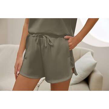 Meladyan Women's Two Piece Half Zip Lapel Sleeve Sweatshirt High Waist Drawstring Sets SweatSuit Cap Shorts TrackSuit Outfit, Coffe Grey, Small