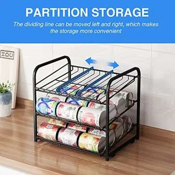 AIYAKA Can Rack Organizer, 3 Tier Stackable Can Storage Dispenser, for Food Storage, Kitchen or Pantry, Storage for 36 Cans, Black
