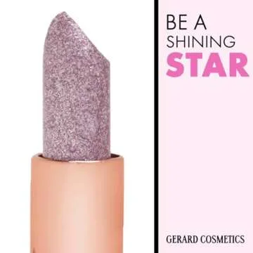 Gerard Cosmetics Glitter Lipstick (DM Me), Purple Lipstick with Sparkling Metallic Glitter, Long Lasting, Smooth Formula, Highly Pigmented Opaque Color, Cruelty Free & Made in USA