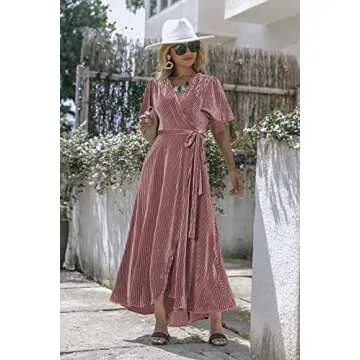 BerryGo Women's Velvet Wrap Dress for Winter Events