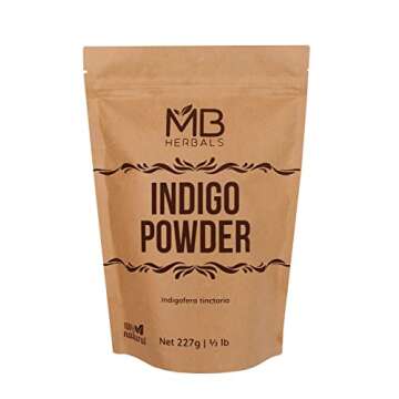 MB Herbals Pure Indigo Powder 1 LB | 454g | 16oz | 100% Pure Indigofera tinctoria Leaf Powder | Blue-Black Hair or Full Refund | Please Check all Images