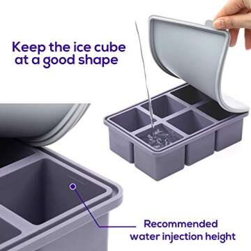 Mossime Large Ice Cube Trays - Perfect for Cocktails & Freezing