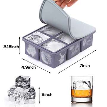 Mossime Large Ice Cube Trays - Perfect for Cocktails & Freezing