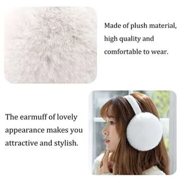 Yuoahcn Women Girls Ear Muffs Fashion Warm Plush Earmuffs Winter Foldable Ear Warmer Windproof Adjus...