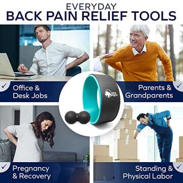 Vera Seigur Yoga Wheel & Peanut Massage Ball | 12" Foam Roller Wheel For Posture Support, Backbends,...