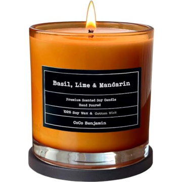 Basil Lime Mandarin Soy Candle - Eco-Friendly Aromatherapy