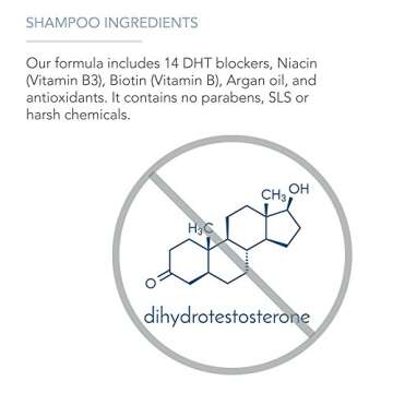 Pure Body Naturals Hair Loss Shampoo to Restore and Strengthen, Large 16 Ounce, DHT Blocker Shampoo for Thinning Hair, for Men and Women (Label Varies)