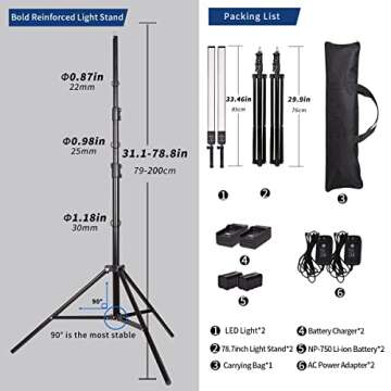GIJUANRING Portable Dimmable LED Photography Light Wand