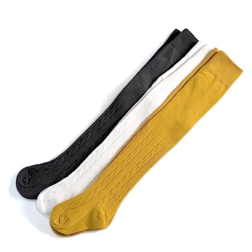 EPEIUS Newborn Baby Tights – 3 Pairs in Black/Gold/Ivory