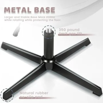 LEMBERI PU Leather Armless Office Chair Wide Swivel Rocking