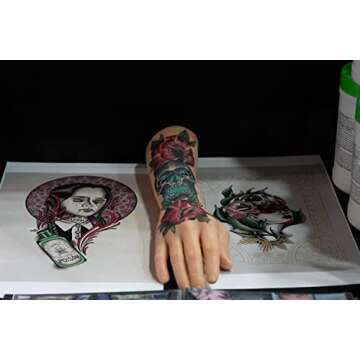 A Pound of Flesh Practice Tattoo Arm With Wrist Silicone Tattooing Fake Skin for Practice or Display Professional Quality, Right Arm, Fair Skintone