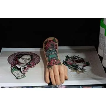 A Pound of Flesh Practice Tattoo Arm With Wrist Silicone Tattooing Fake Skin for Practice or Display Professional Quality, Right Arm, Fair Skintone
