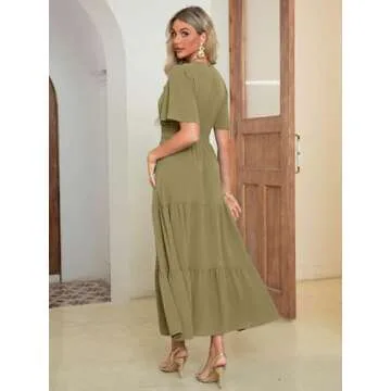 Amegoya Women's Boho Maxi Dress for Summer Style