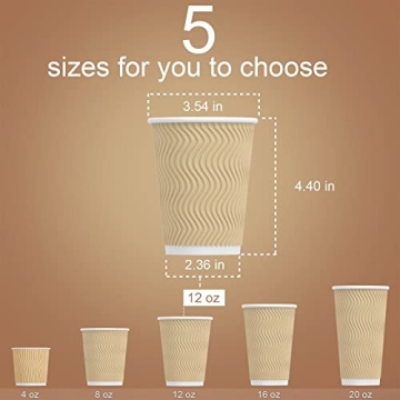 12 oz Disposable Insulated Coffee Cups for All Occasions