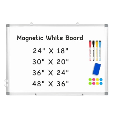 AMUSIGHT Double-Sided Magnetic Whiteboard - 24" x 18" Dry Erase Board for Home, Office, Kitchen