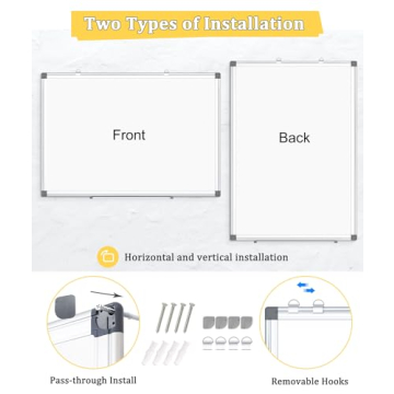 AMUSIGHT Double-Sided 24" x 18" Magnetic Whiteboard