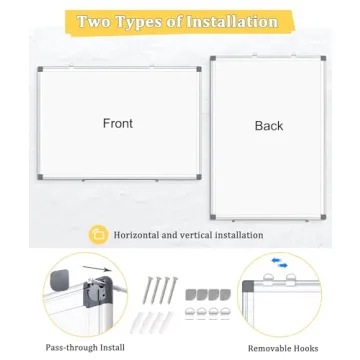 AMUSIGHT Double-Sided 24" x 18" Magnetic Whiteboard