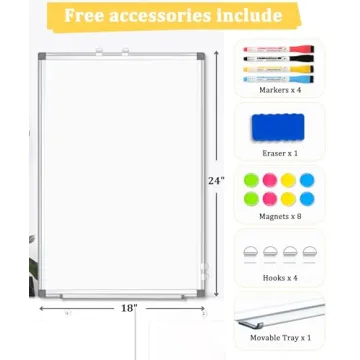 AMUSIGHT Double-Sided 24" x 18" Magnetic Whiteboard
