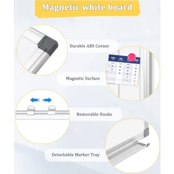 AMUSIGHT Double-Sided 24" x 18" Magnetic Whiteboard