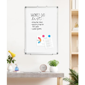 AMUSIGHT Double-Sided 24" x 18" Magnetic Whiteboard