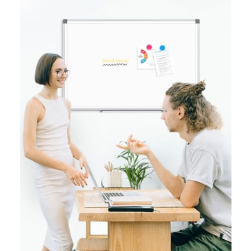 AMUSIGHT Double-Sided 24" x 18" Magnetic Whiteboard