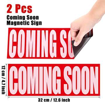 TOODOO 2 Pcs Coming Soon Sign Rider Reusable Magnetic Coming Soon Sign 11.81 x 3.94 Inch Real Estate...