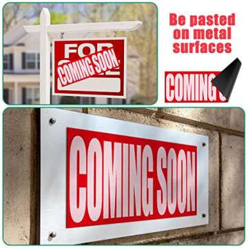 TOODOO 2 Pcs Coming Soon Sign Rider Reusable Magnetic Coming Soon Sign 11.81 x 3.94 Inch Real Estate Rider Coming Soon Sign Magnetic Coming Soon Sign for Real Estate