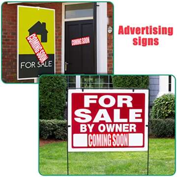 TOODOO 2 Pcs Coming Soon Sign Rider Reusable Magnetic Coming Soon Sign 11.81 x 3.94 Inch Real Estate Rider Coming Soon Sign Magnetic Coming Soon Sign for Real Estate