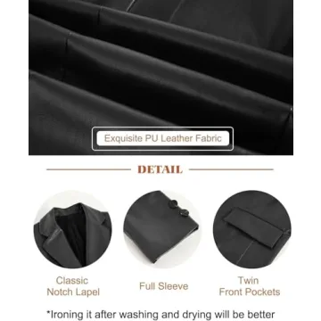 Chic Pepochic Womens Faux Leather Blazer for Stylish Days