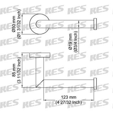 KES Toilet Paper Holder Bathroom Toilet Tissue Paper Roll Holder SUS304 Stainless Steel Rust Proof Wall Mount Matt Black, A22070-BK