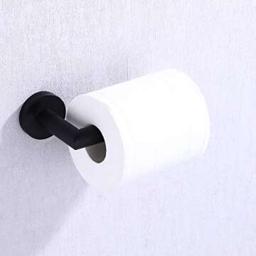KES Toilet Paper Holder Bathroom Toilet Tissue Paper Roll Holder SUS304 Stainless Steel Rust Proof Wall Mount Matt Black, A22070-BK