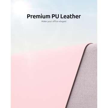 YSAGi Leather Desk Pad Protector, Office Desk Mat, Large Mouse Pad, Non-Slip PU Leather Desk Blotter...