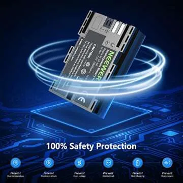 Neewer LP-E6 LP-E6N Replacement Rechargeable Battery Charging Set for Canon (2-Pack 2000mAh Camera Batteries and Micro USB Input Dual Charger 100% Compatible with Original)