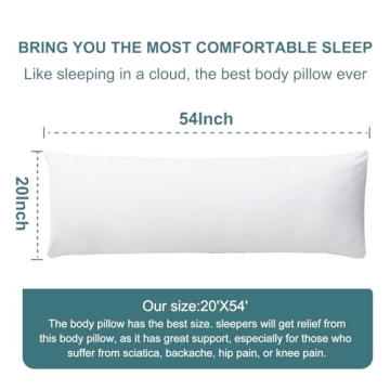 DOWNCOOL Large Body Pillow - Supportive & Soft