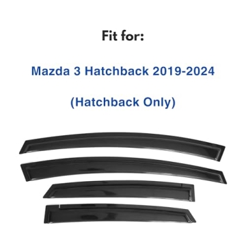 IG Window Visor for Mazda 3 Hatchback 2019-2024 - Durable Rain Guard and Vent Deflector