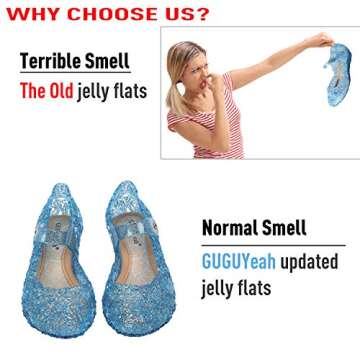 GUGUYeah Princess Jelly Flats for Kids Dress Up Shoes