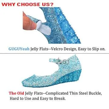 GUGUYeah Princess Jelly Flats for Kids Dress Up Shoes